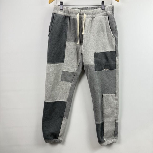 Ovadia & Sons Patchwork Fleece Quarter Zip + Joggers Set size small Gray F19 - Picture 4 of 16
